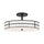 2 Light Semi-Flush in Matte Black w/ White Fabric Shade - Dainolite