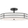 3 Light Semi-Flush in Matte Black w/ White Fabric Shade - Dainolite