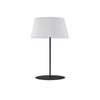 1 Light Incandescent Round Base Table Lamp Matte Black with White Shade - Dainolite