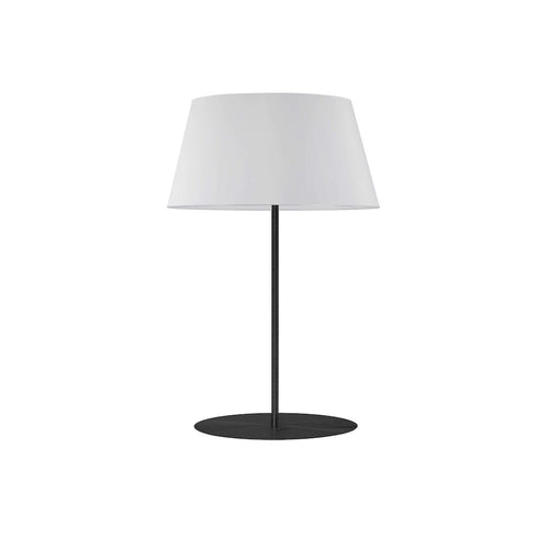 1 Light Incandescent Round Base Table Lamp Matte Black with White Shade - Dainolite