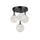 4 Light Matte Black Flush Mount w/ Alabaster Glass - Dainolite