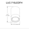 15W Flush Mount in Matte Black w/ Clear & Frosted Acrylic Diffuser - Dainolite
