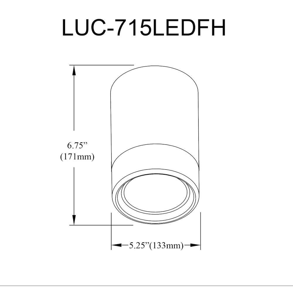 15W Flush Mount in Polished Chrome w/ Clear & Frosted Acrylic Diffuser - Dainolite