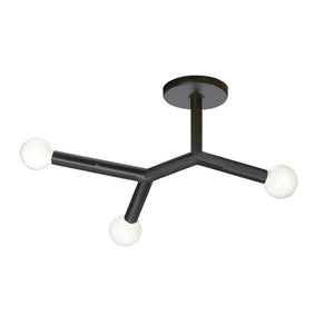 3 Light Semi-Flush in Matte Black - Dainolite