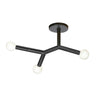 3 Light Semi-Flush in Matte Black - Dainolite