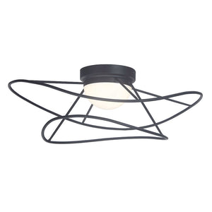 12W Flush Mount Matte Black with White Acrylic Diffuser - Dainolite