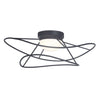 12W Flush Mount Matte Black with White Acrylic Diffuser - Dainolite