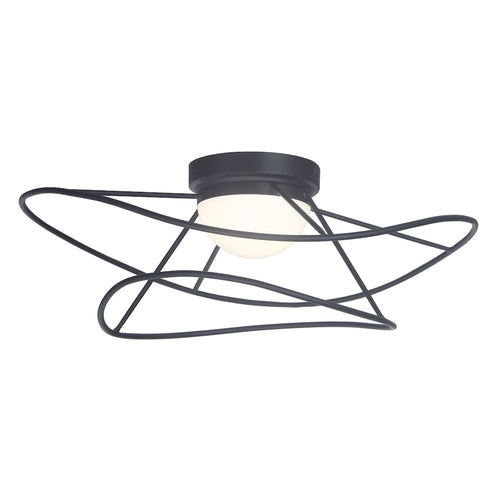 12W Flush Mount Matte Black with White Acrylic Diffuser - Dainolite