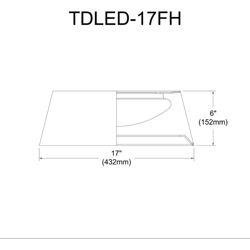14W Flush Mount, Black - Dainolite