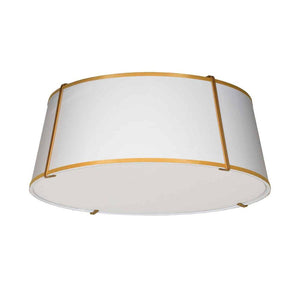 4LT Trapezoid Flush Mount, GLD with WH Shade - Dainolite