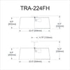 4LT Trapezoid Flush Mount, GLD with WH Shade - Dainolite