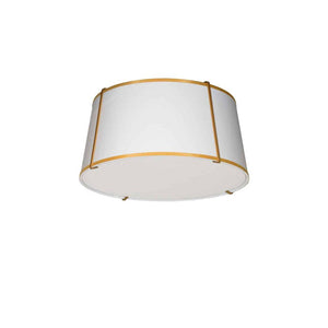 3LT Trapezoid Flush Mount, GLD with WH Shade - Dainolite