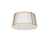 3LT Trapezoid Flush Mount, GLD with WH Shade - Dainolite