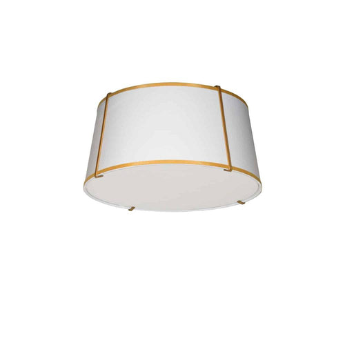 3LT Trapezoid Flush Mount, GLD with WH Shade - Dainolite