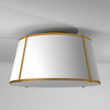 3LT Trapezoid Flush Mount, GLD with WH Shade - Dainolite