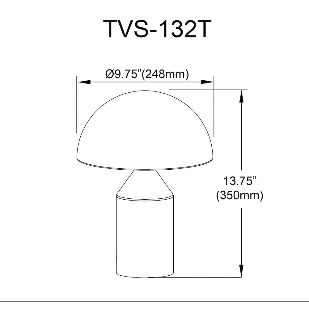 2 Light Table Lamp in Matte Black - Dainolite