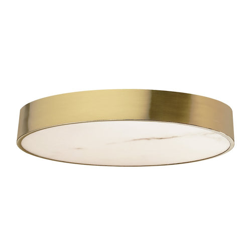 40W Flush Mount in Aged Brass w/ Alabaster Diffuser - Dainolite
