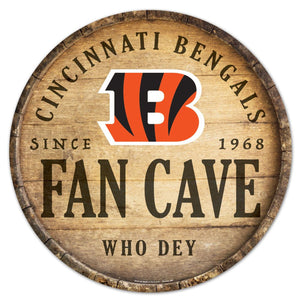 Cincinnati Bengals Sign Wood 14 Inch Round Barrel Top Design - WinCraft