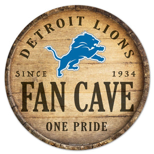 Detroit Lions Sign Wood 14 Inch Round Barrel Top Design - WinCraft