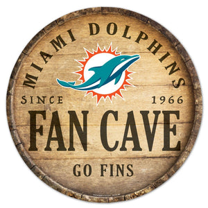 Miami Dolphins Sign Wood 14 Inch Round Barrel Top Design - WinCraft