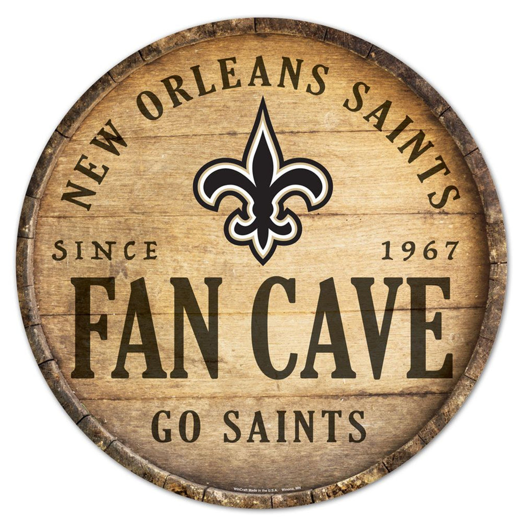 New Orleans Saints Sign Wood 14 Inch Round Barrel Top Design - WinCraft