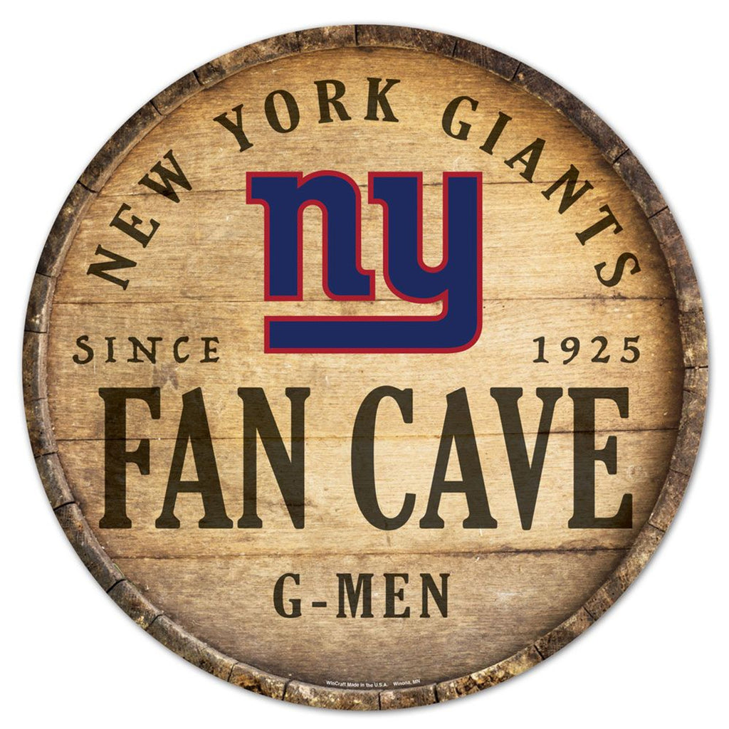 New York Giants Sign Wood 14 Inch Round Barrel Top Design - WinCraft