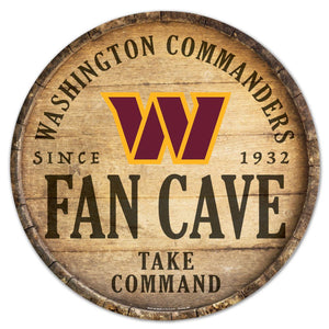 Washington Commanders Sign Wood 14 Inch Round Barrel Top Design - WinCraft