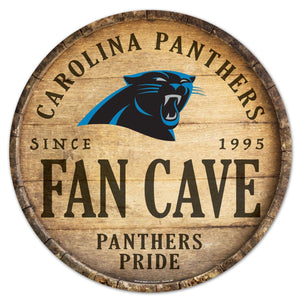 Carolina Panthers Sign Wood 14 Inch Round Barrel Top Design - WinCraft