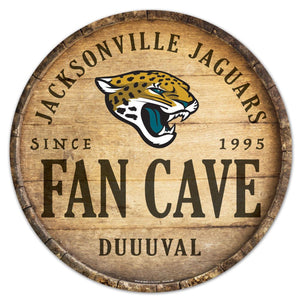 Jacksonville Jaguars Sign Wood 14 Inch Round Barrel Top Design - WinCraft