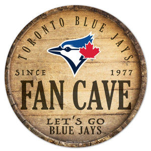 Toronto Blue Jays Sign Wood 14 Inch Round Barrel Top Design - Special Order - WinCraft