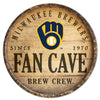 Milwaukee Brewers Sign Wood 14 Inch Round Barrel Top Design - WinCraft