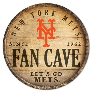 New York Mets Sign Wood 14 Inch Round Barrel Top Design - WinCraft