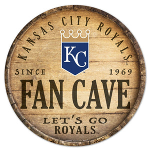 Kansas City Royals Sign Wood 14 Inch Round Barrel Top Design - WinCraft