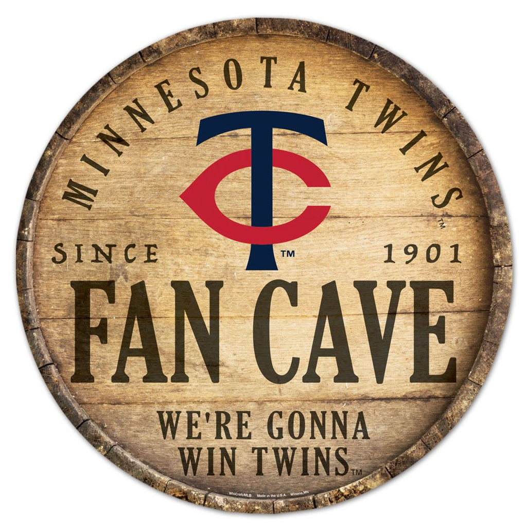 Minnesota Twins Sign Wood 14 Inch Round Barrel Top Design - WinCraft