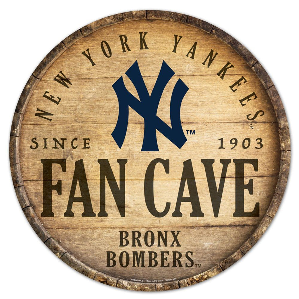 New York Yankees Sign Wood 14 Inch Round Barrel Top Design - WinCraft