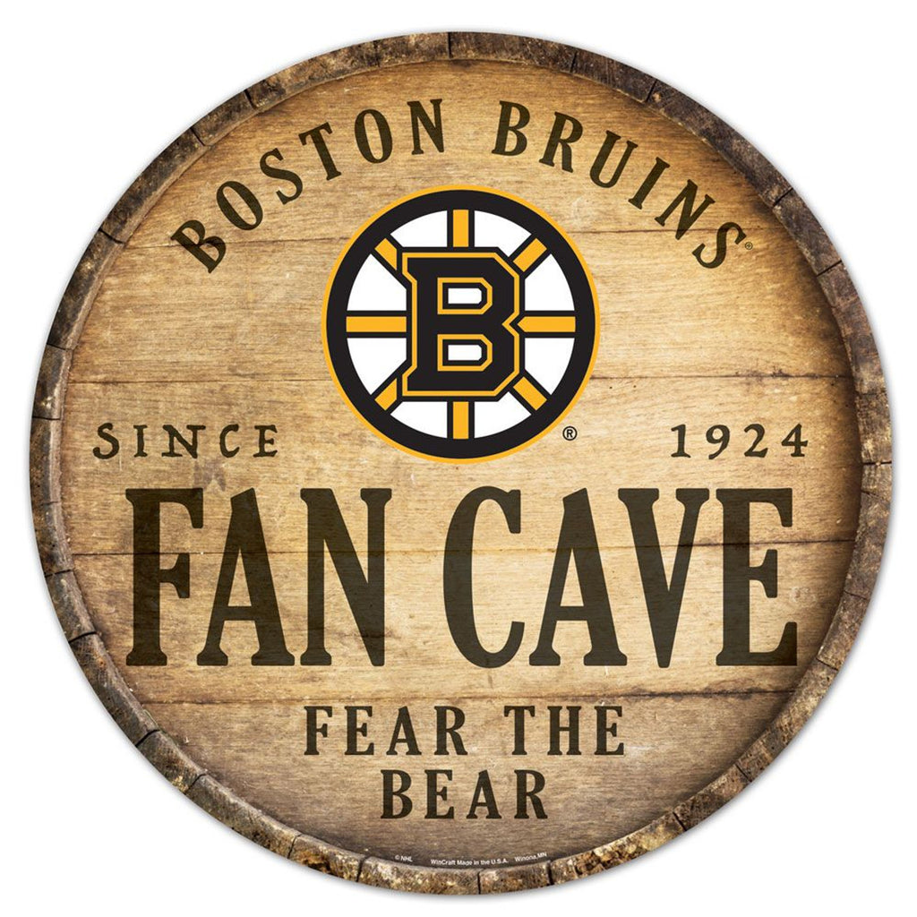 Boston Bruins Sign Wood 14 Inch Round Barrel Top Design - Special Order - WinCraft