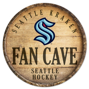 Seattle Kraken Sign Wood 14 Inch Round Barrel Top Design - Special Order - WinCraft