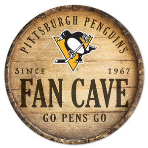 Pittsburgh Penguins Sign Wood 14 Inch Round Barrel Top Design - Special Order - WinCraft