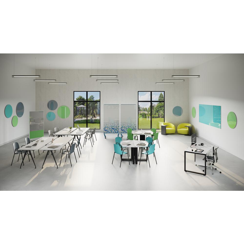 Ghent Coda Low Profile Circular Glassboard, Non-Magnetic, Denim, 48'' Diameter