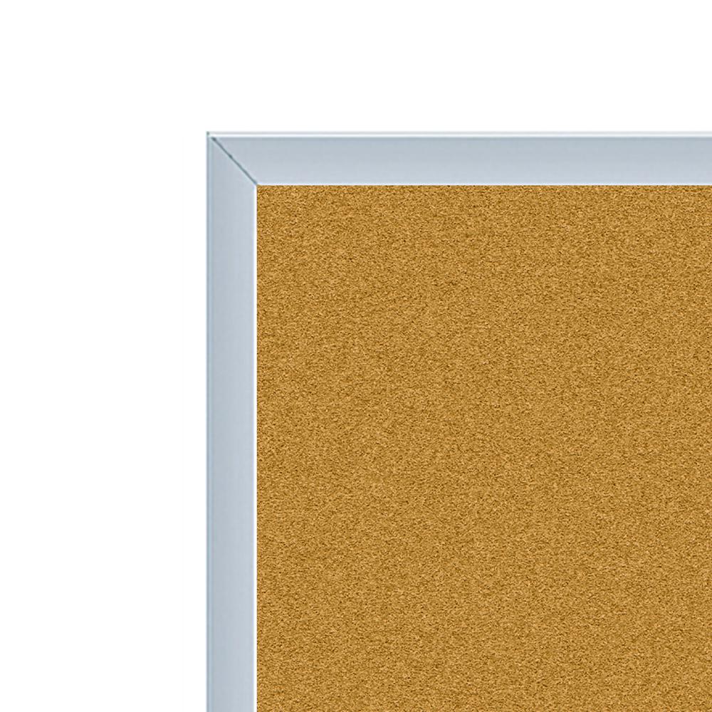 Ghent Natural Cork Bulletin Board with Aluminum Frame, 2'H x 3'W