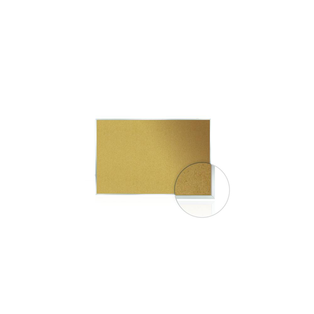 Ghent Natural Cork Bulletin Board with Aluminum Frame, 3'H x 4'W