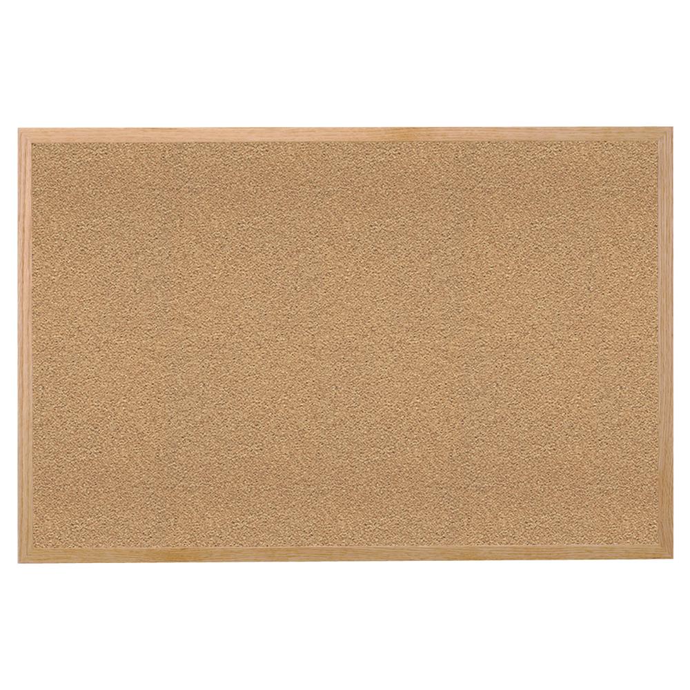 Ghent Natural Cork Bulletin Board with Wood Frame, 18''H x 24''W