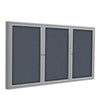 Ghent 48''x96'' 3-Door Satin Aluminum Frame Enclosed Fabric Bulletin Board - Gray