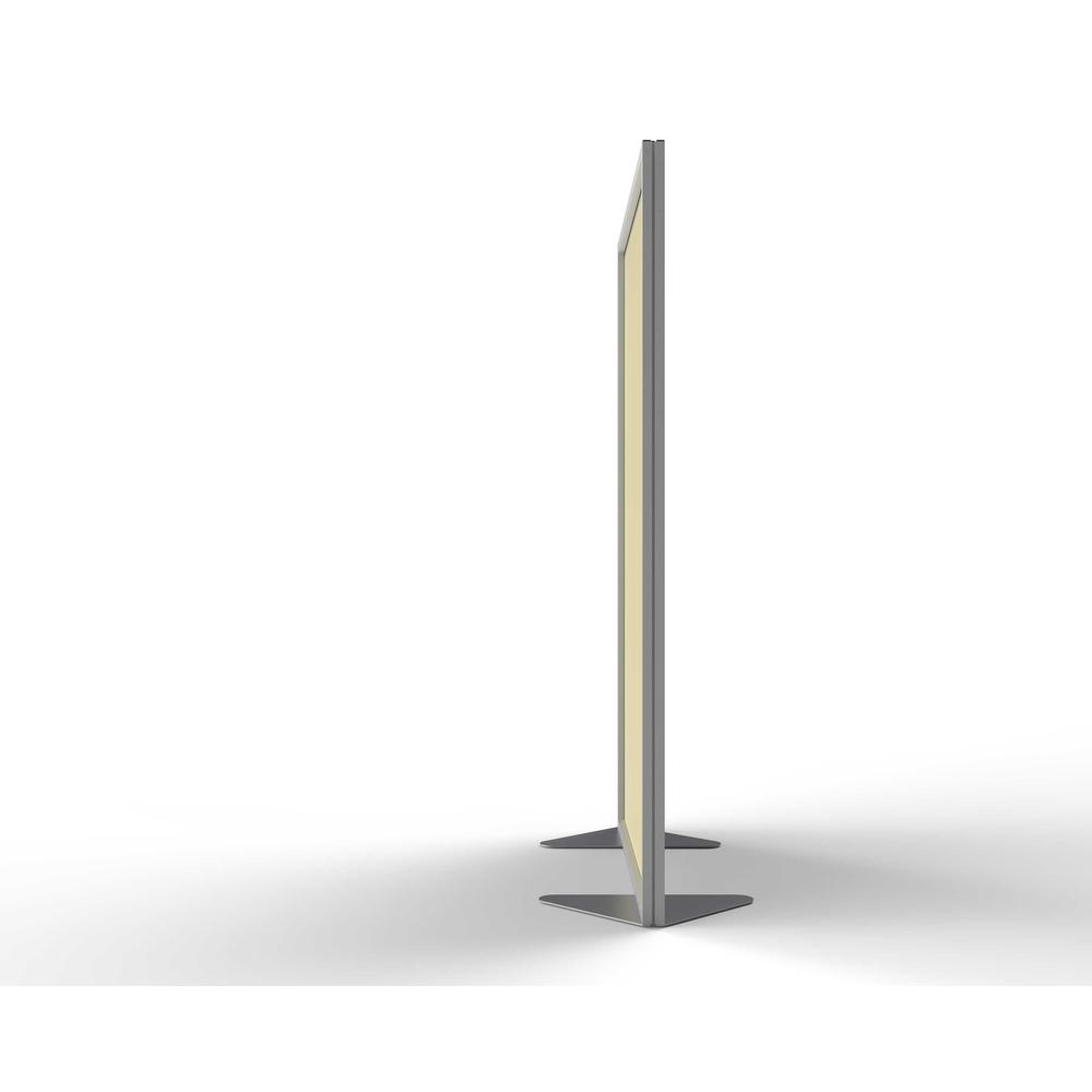 Ghent Floor Partition with Aluminum Frame and Full Panel Infill, Carmel Vinyl, 72''H x 48''W