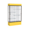 Spirit  48''W x 80''H x 16''D  Lighted Floor Case, White Back, Dk. Bronze Finish, Goldenrod Base and Top - Waddell