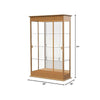 Varsity  48''W x 77''H x 18''D  Lighted Floor Case, Sliding Doors, Mirror Back, Carmel Oak Finish - Waddell