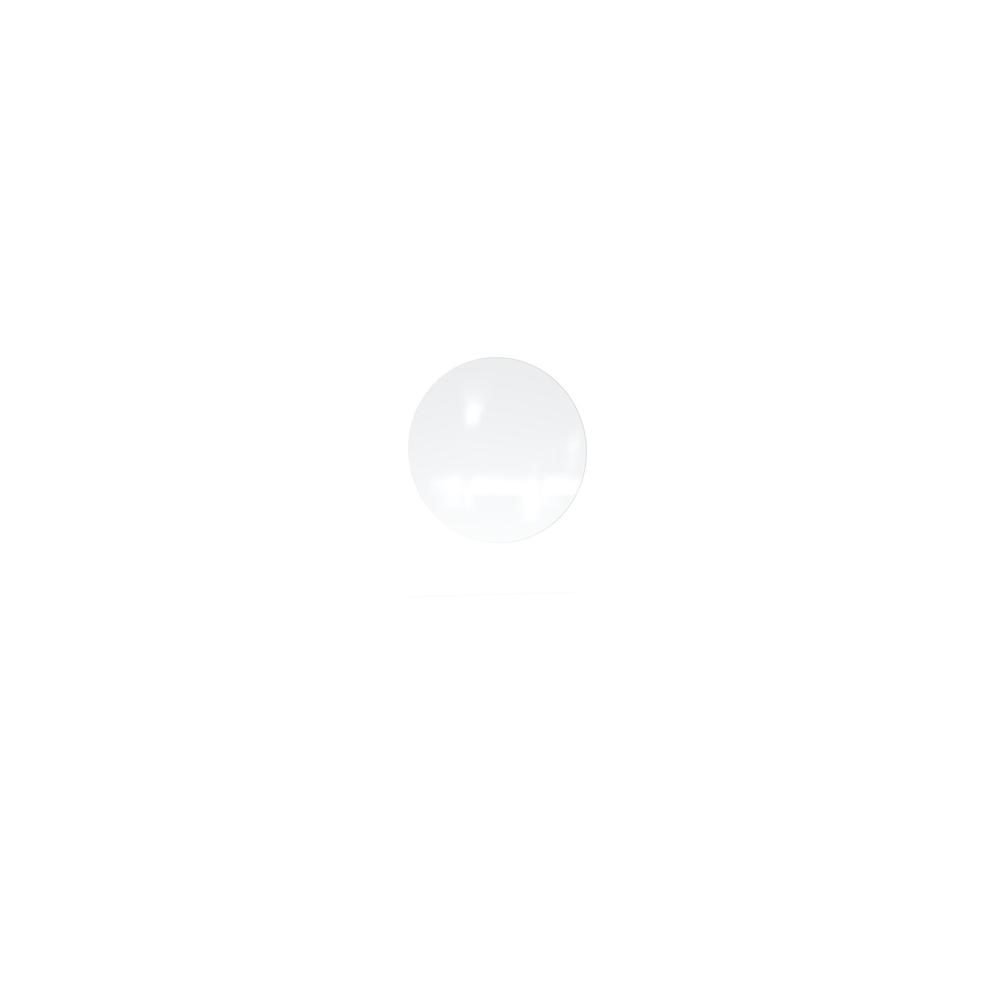 Ghent Coda Low Profile Circular Glassboard, Magnetic, White, 48'' Diameter