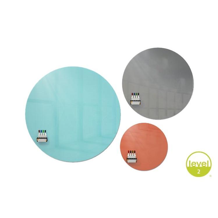 Ghent Coda Low Profile Circular Glassboard, Non-Magnetic, Smoke, 24'' Diameter