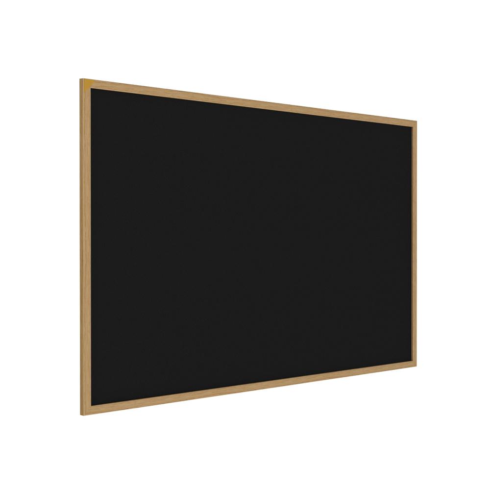 48.5''x144.5'' Wood Fr, Oak Finish Recycled Rubber Bulletin Board - Black - Ghent