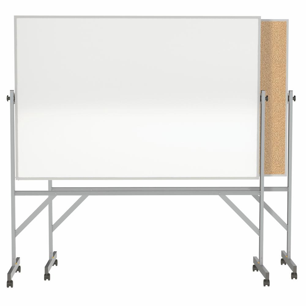 78⅛''x 77¼'' Alum Frame Reversible Non-Magn Marker/ Natural Cork, 4 Mrkrs, Eraser - Ghent